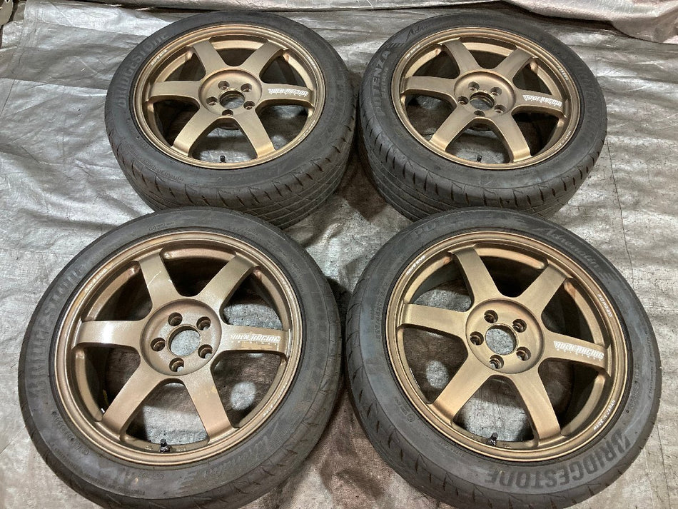 86/BRZ Aftermarket RAYS Wheels 17inch 17x7.5 +44 5x100 TE37 SAGA Bronze