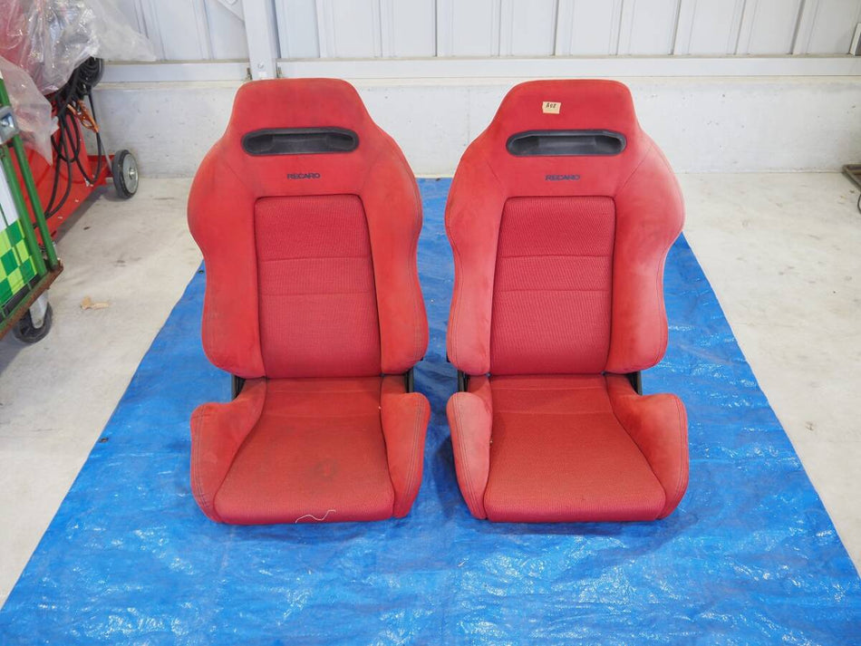 Civic EK9 Integra DC2 Genuine RECARO SR-3 Red Semi-Bucket Seats Pair